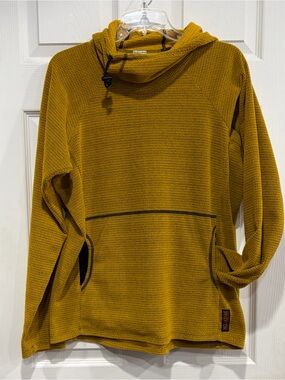 Melanzana Men’s Medium Micro Grid Hoodie Yellow Gold Jacket GUC Microgrid